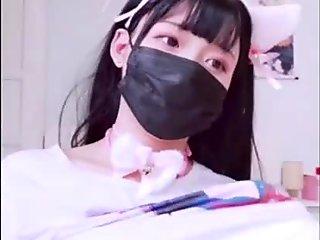 Beautiful Kitten in Nipple Clamps Masturbates