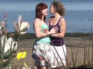 Girls Out West - Hairy Aussie lesbians fuck outdoors