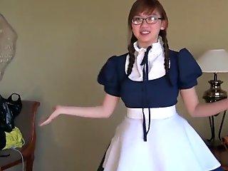 Amazing ho busty UK asian maid n glasses solo